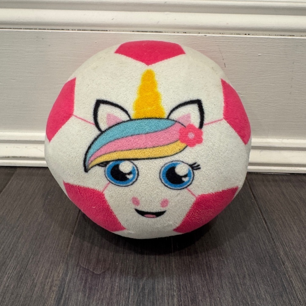 Move 2 Play Whimsical Unicorn Plush Soccer Ball with Electronic Sounds Girls